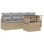 Conjunto de Sofá de Jardín de 5 Piezas con Cojines Beige Ratán Poliéster | Foro24.es | Tu tienda online para hogar, jardín y más Foro24.es