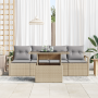 Conjunto de Sofá de Jardín de 5 Piezas con Cojines Beige Ratán Poliéster | Foro24.es | Tu tienda online para hogar, jardín y más Foro24.es