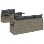 Juego de Sofá de Jardín de 6 Piezas con Cojines Ratán Poliéster Gris von , Outdoor-Sofas - Ref: Foro24-3348735, Preis: 477,20...
