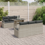 Conjunto de Sofá de Jardín de 7 Piezas con Cojines Gris Claro Ratán Sintético | Foro24.es | Tu tienda online para hogar, jardín y más Foro24.es