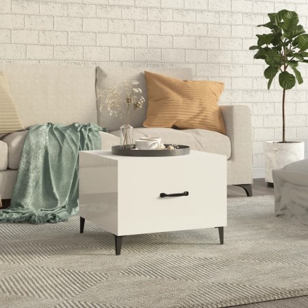 Coffee table with glossy white metal legs 50x50x40 cm by vidaXL, Coffee table - Ref: Foro24-812738, Price: 39,64 €, Discount: %