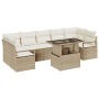 Conjunto de Sofá de Jardín de 8 Piezas con Cojines Beige Ratán Poliéster by , Outdoor sofas - Ref: Foro24-3348777, Price: 590...