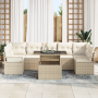 Conjunto de Sofá de Jardín de 8 Piezas con Cojines Beige Ratán Poliéster by , Outdoor sofas - Ref: Foro24-3348777, Price: 590...