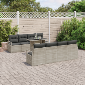 Conjunto de Sofás de Jardín de 9 Piezas con
