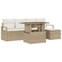 Juego de Sofá de Jardín de 6 Piezas con Cojines Beige Ratán by , Outdoor sofas - Ref: Foro24-3348807, Price: 409,38 €, Discou...