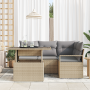 Juego de Sofás de Jardín de 5 Piezas con Cojines de Ratán Polipropileno Beige by , Outdoor sofas - Ref: Foro24-3348816, Price...