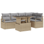 Conjunto de sofá de jardín de 6 piezas con cojines beige de ratán von , Outdoor-Sofas - Ref: Foro24-3348826, Preis: 444,15 €,...