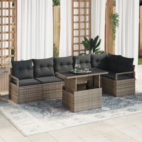 Conjunto de Sofá de Jardín de 7 Piezas con