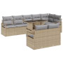 Juego de Sofás de Jardín de 9 Piezas con Cojines Beige Poliratán von , Outdoor-Sofas - Ref: Foro24-3348846, Preis: 654,40 €, ...