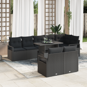 Juego de Sofá de Jardín de 9 Piezas con Cojines Negro Poliratán by , Outdoor sofas - Ref: Foro24-3348849, Price: 650,56 €, Di...