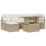 Juego de Sofá de Jardín de 7 Piezas con Cojines Beige Ratán Poliéster von , Outdoor-Sofas - Ref: Foro24-3348857, Preis: 501,0...