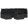 Conjunto de Sofás de Jardín  de 7 Piezas con Cojines Ratán Poliéster Negro | Foro24.es | Tu tienda online para hogar, jardín y más Foro24.es