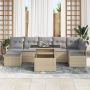 Conjunto de Sofá de Jardín de 8 Piezas con Cojines Beige Poliratán de , Sofás de exterior - Ref: Foro24-3348866, Precio: 531,...