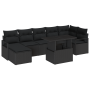 Conjunto de Sofás de Jardín de 8 Piezas con Cojines Ratán Poliéster Negro | Foro24.es | Tu tienda online para hogar, jardín y más Foro24.es