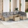 Set de Sofá de Jardín de 9 Piezas con Cojines Beige de Ratán Polietileno von , Outdoor-Sofas - Ref: Foro24-3348876, Preis: 56...