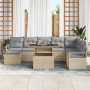 Set de Sofá de Jardín de 9 Piezas con Cojines Beige de Ratán Polietileno von , Outdoor-Sofas - Ref: Foro24-3348876, Preis: 56...