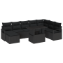 Conjunto de Sofá de Jardín de 9 Piezas con Cojines Negro Ratán Poliéster | Foro24.es | Tu tienda online para hogar, jardín y más Foro24.es