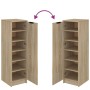 Mueble zapatero madera contrachapada roble Sonoma 30x35x100 cm de vidaXL, Zapateros y organizadores de calzado - Ref: Foro24-...
