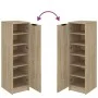 Mueble zapatero madera contrachapada roble Sonoma 30x35x100 cm de vidaXL, Zapateros y organizadores de calzado - Ref: Foro24-...