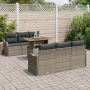 Conjunto de Sofás de Jardín  de 7 Piezas con Cojines Gris Poliratán Acacia | Foro24.es | Tu tienda online para hogar, jardín y más Foro24.es