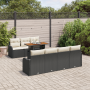 Set de Sofá de Jardín de 8 Piezas con Cojines Ratán Poliéster Negro Acacia | Foro24.es | Tu tienda online para hogar, jardín y más Foro24.es