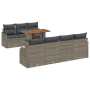Conjunto de Sofás de Jardín de 8 Piezas con Cojines Gris Ratán Poliéster Acacia | Foro24.es | Tu tienda online para hogar, jardín y más Foro24.es