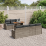 Conjunto de Sofás de Jardín de 8 Piezas con Cojines Gris Ratán Poliéster Acacia | Foro24.es | Tu tienda online para hogar, jardín y más Foro24.es