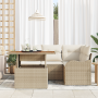 Set de Sofá de Jardín de 5 Piezas con Cojines Beige de Rattan de Polietileno Acacia by , Outdoor sofas - Ref: Foro24-3349455,...