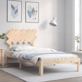 Estructura de cama con cabecero madera maciza 100x200 cm