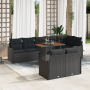 Conjunto de Sofá de Jardín de 9 Piezas con Cojines Poliratán Negro Acacia by , Outdoor sofas - Ref: Foro24-3349477, Price: 66...