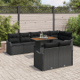 Conjunto de Sofá de Jardín de 9 Piezas con Cojines Poliratán Negro Acacia by , Outdoor sofas - Ref: Foro24-3349477, Price: 66...