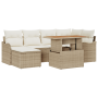 Juego de Sofás de Jardín de 7 Piezas con Cojines Beige de Ratán Sintético Acacia by , Outdoor sofas - Ref: Foro24-3349483, Pr...