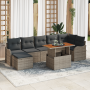 Conjunto de Sofá de Jardín de 8 Piezas con Cojines Gris Ratán Sintético Acacia | Foro24.es | Tu tienda online para hogar, jardín y más Foro24.es