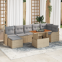 Conjunto de Sofá de Jardín de 8 Piezas con Cojines Beige de Ratán Poli Acacia von , Outdoor-Sofas - Ref: Foro24-3349489, Prei...