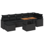 Set de Sofás de Jardín de 8 Piezas con Cojines de Ratán Poliéster Negros by , Outdoor sofas - Ref: Foro24-3349491, Price: 540...