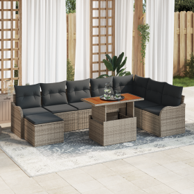Conjunto de Sofá de Jardín de 9 Piezas con