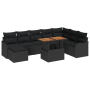 Conjunto de Sofá de Jardín de 9 Piezas con Cojines Ratán Poliéster Negro Acacia by , Outdoor sofas - Ref: Foro24-3349498, Pri...