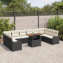 Conjunto de Sofás de Jardín de 11 Piezas con Cojines Negro Poliratán Acacia | Foro24.es | Tu tienda online para hogar, jardín y más Foro24.es
