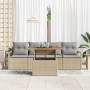 Conjunto de Sofás de Jardín de 5 Piezas  con Cojines Beige Ratán Sintético Acacia | Foro24.es | Tu tienda online para hogar, jardín y más Foro24.es