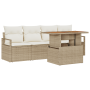 Juego de Sofá de Jardín de 5 Piezas con Cojines Beige Ratán Polipropileno Acacia by , Outdoor sofas - Ref: Foro24-3349644, Pr...