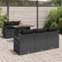 Juego de Sofá de Jardín de 6 Piezas con Cojines de Ratán Poliéster Negro Acacia by , Outdoor sofas - Ref: Foro24-3349652, Pri...