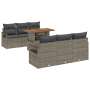 Conjunto de Sofá de Jardín de 7 Piezas con Cojines de Ratán Poli Gris Acacia von , Outdoor-Sofas - Ref: Foro24-3349656, Preis...