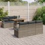 Conjunto de Sofá de Jardín de 7 Piezas con Cojines de Ratán Poli Gris Acacia von , Outdoor-Sofas - Ref: Foro24-3349656, Preis...