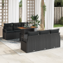 Juego de Sofás de Jardín de 7 Piezas con Cojines Ratán Polímero Negro Acacia von , Outdoor-Sofas - Ref: Foro24-3349659, Preis...
