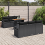 Juego de Sofás de Jardín de 7 Piezas con Cojines Ratán Polímero Negro Acacia von , Outdoor-Sofas - Ref: Foro24-3349659, Preis...