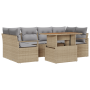 Conjunto de Sofá de Jardín de 7 Piezas con Cojines Beige de Ratan de Polietileno Acacia by , Outdoor sofas - Ref: Foro24-3349...