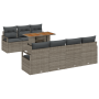 Conjunto de Sofás de Jardín de 8 Piezas con Cojines Gris Ratán de Polietileno Acacia | Foro24.es | Tu tienda online para hogar, jardín y más Foro24.es