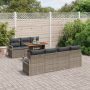 Conjunto de Sofás de Jardín de 8 Piezas con Cojines Gris Ratán de Polietileno Acacia | Foro24.es | Tu tienda online para hogar, jardín y más Foro24.es
