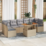 Juego de Sofás de Jardín de 8 Piezas con Cojines Beige de Ratán Poliéster Acacia by , Outdoor sofas - Ref: Foro24-3349678, Pr...