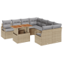 Set de Sofás de Jardín  de 9 Piezas con Cojines Beige Ratán Poliéster Acacia | Foro24.es | Tu tienda online para hogar, jardín y más Foro24.es